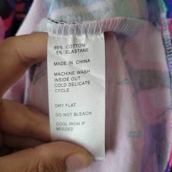 Tracy Negoshian Womens Size XXS Blue & Pink Flowered Blouse W/ Tied Neckline NWT - Picture 5 of 7